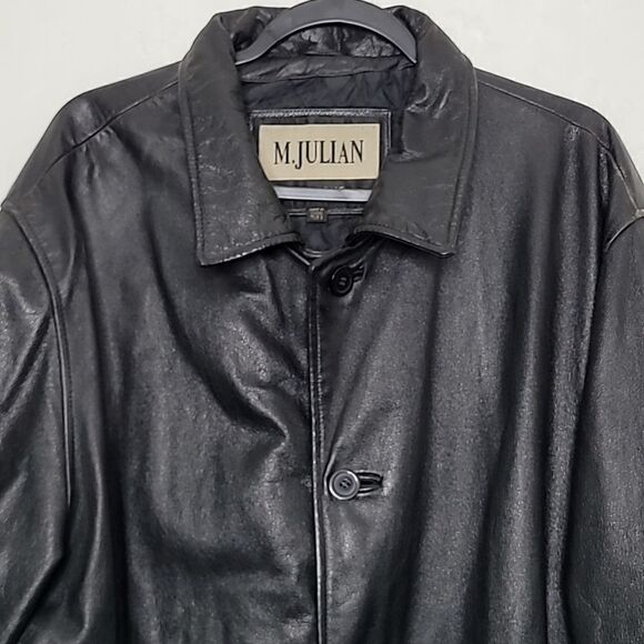 M. Julians Wilsons Vintage 80s Button Down Leather Jacket Size 2XLT - Picture 2 of 9